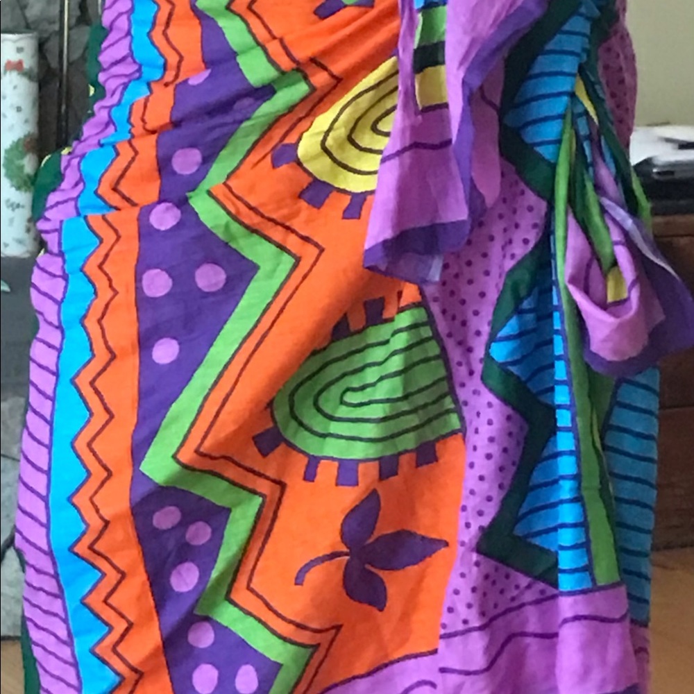 Lot of 2 pareos or scarves Sam Hilu made in India - Picture 11 of 12
